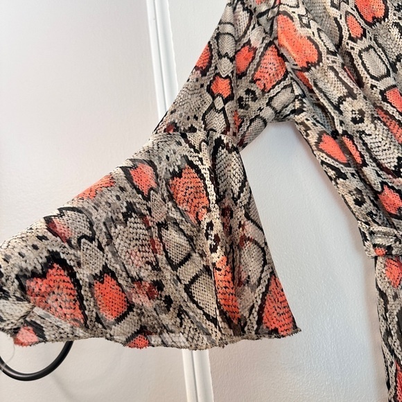 VANNY Animal Print Maxi Dress V-Neck Made in France Size S NWT - Picture 7 of 14